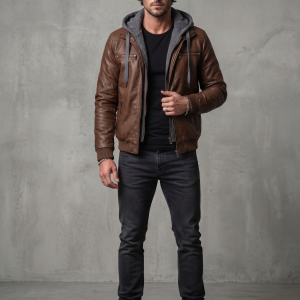Urban Fusion Leather Hoodie Jacket